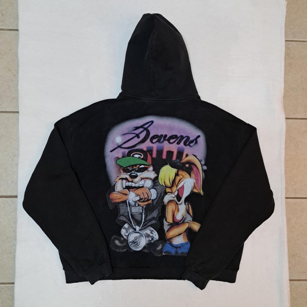 Triple Sevens "Taz & Lola" Full Zip Hoodie - Oversized Size Large
